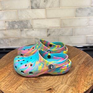 Crocs Marbled Tie-Dyed Colorful Kids Clogs